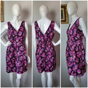 Plenty by Tracy Reese Neon Roses Fit n Flare Dress sz 10